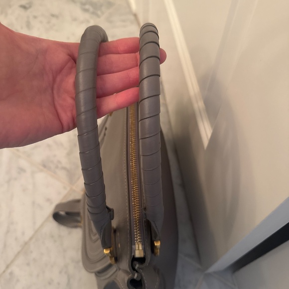 Chloe Medium Marcie Leather Satchel Handbag - Cashmere Grey - Picture 5 of 11